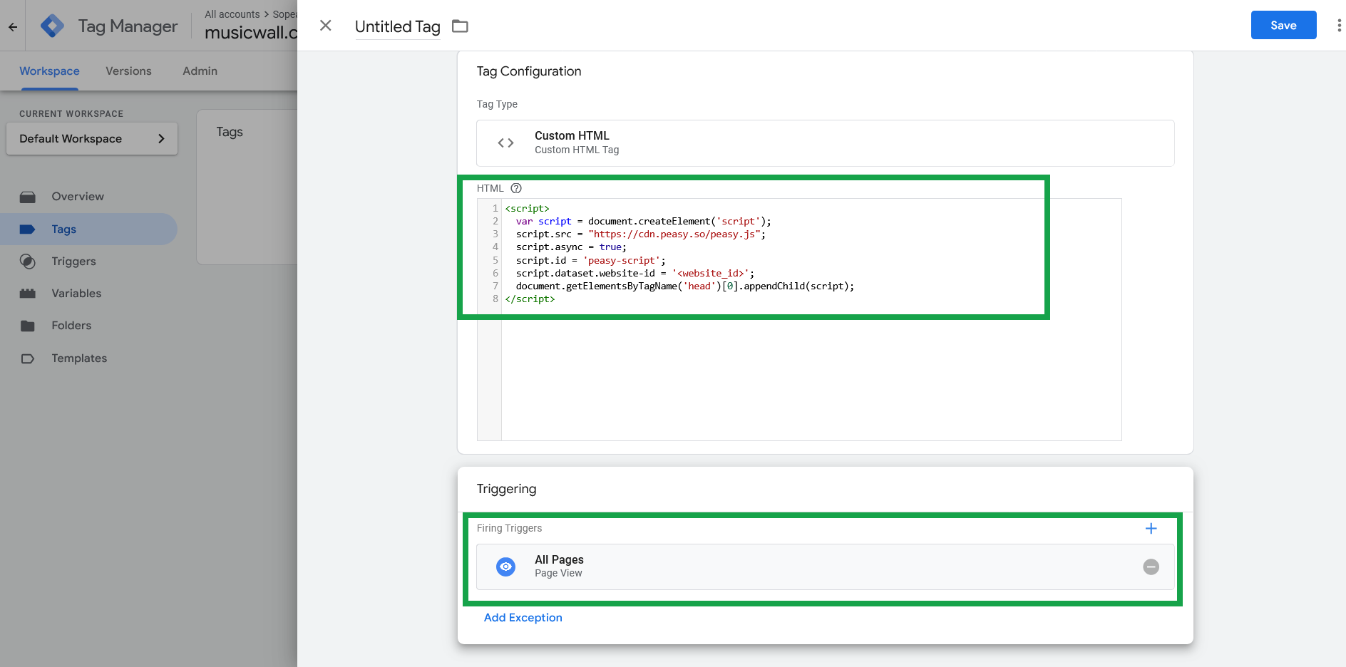 GTM Tag Configuration