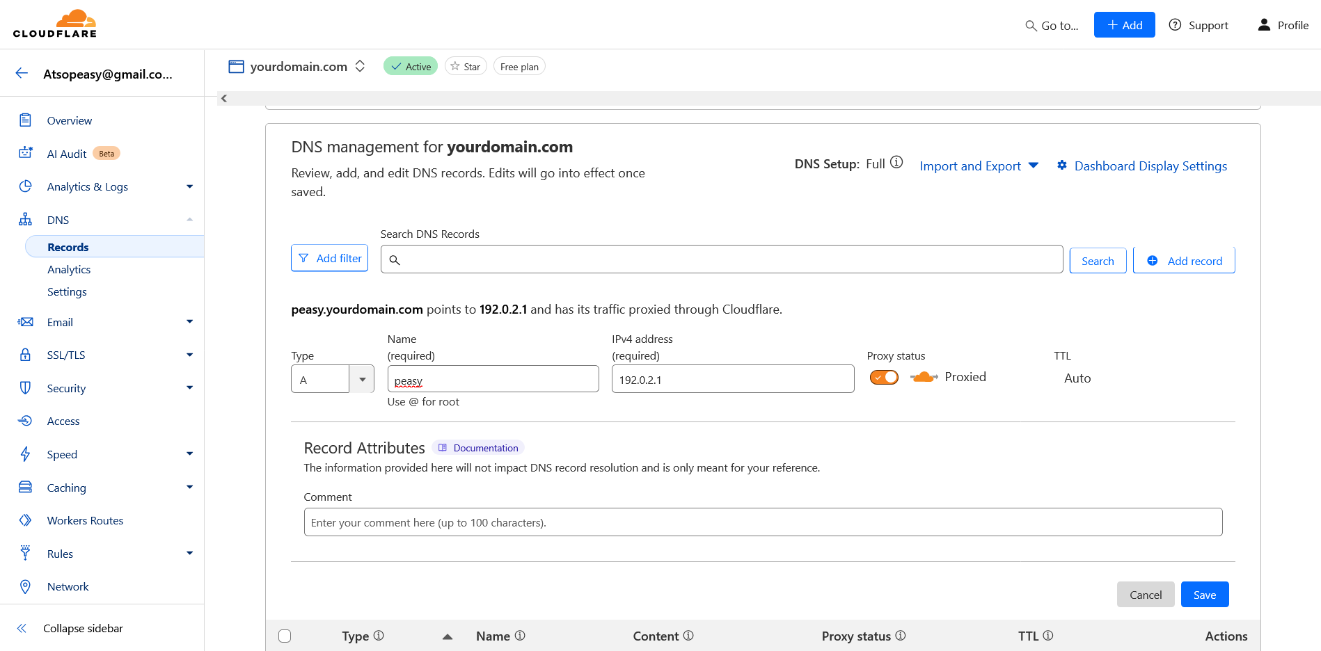 Cloudflare DNS Placeholder